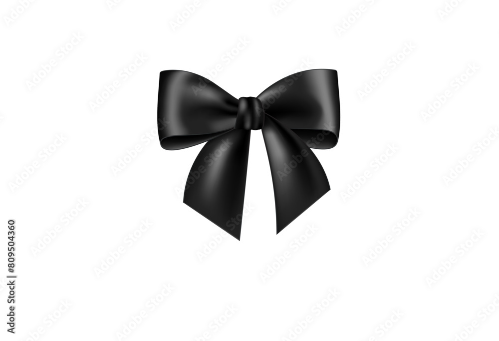 Elegance Black Ribbon Bow Vector, Use For Greeting Cards Design Illustration. Elegance Black Ribbon Bow Vector, Use For Greeting Cards Design Illustration.