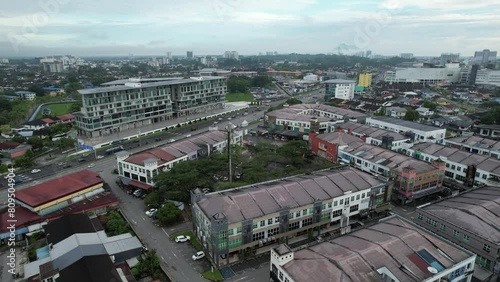 Kuching, Malaysia - May 9 2024: Aerial View of Galacity, Emporium and Saradise Commercial Centres photo