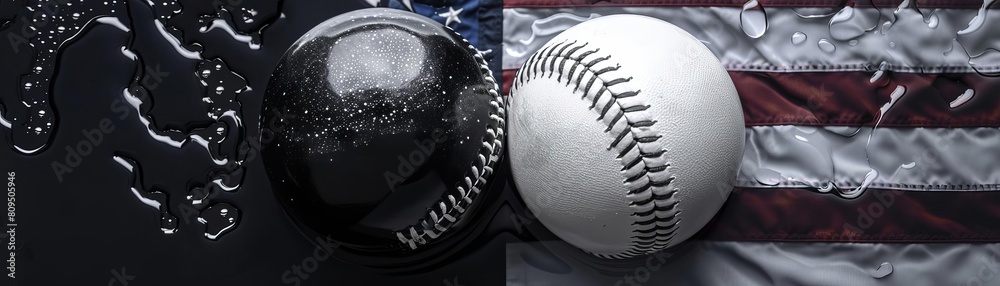 Baseball comet illustration flat design top view dark space theme water color black and white Baseball comet illustration flat design top view dark space theme water color black and white