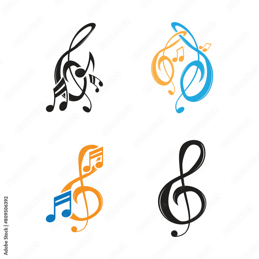 Note music logo vector template symbol design Note music logo vector template symbol design