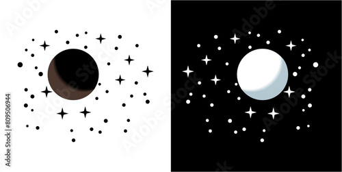 moon and star. vector