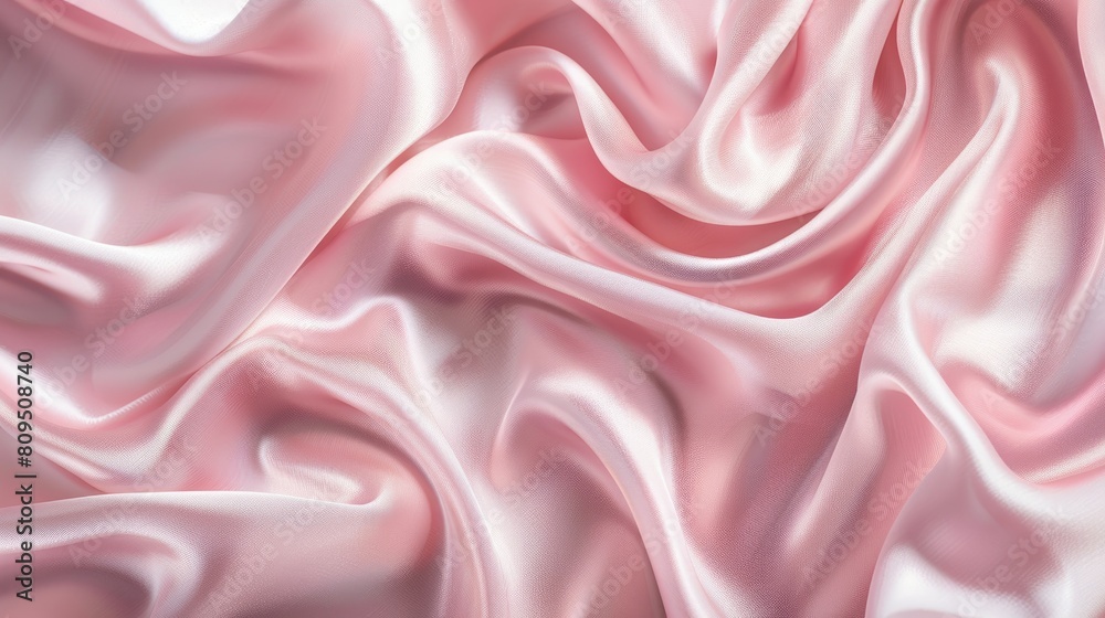 Fototapeta premium Top view of subtle pink silk texture