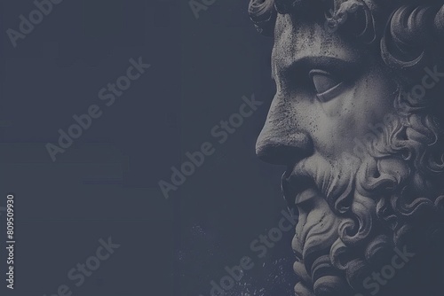 Abstract classic stoic ancient greek, roman sculpture. Portraying a style of historical stoicism with a cultural expression. photo