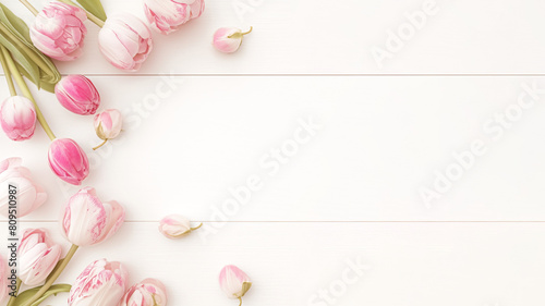 background with pink tulips © AtoZ Studio