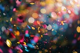 Celebration and colorful confetti party. Blur abstract background, Ai generated