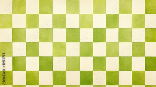 四角のチェック柄テクスチャー、緑6