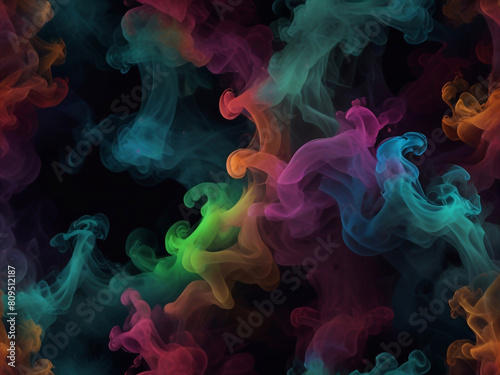 Coloring glow smoke effect background with coloring fireworks ai generative © Desinger