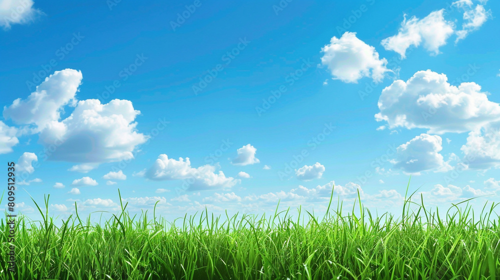 green grass and blue sky