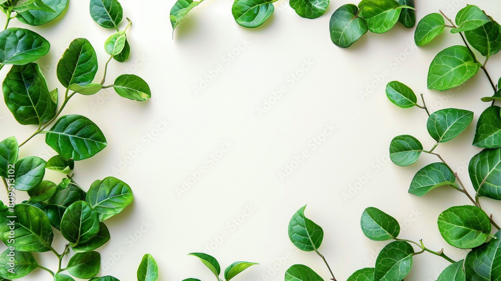 green leaves frame green leaves frame