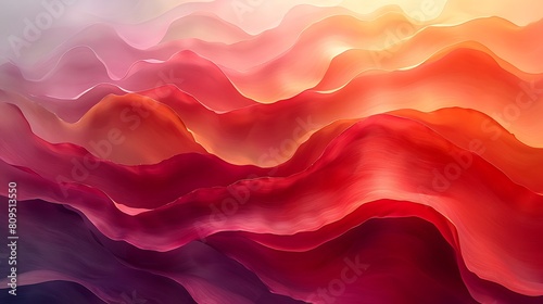 A minimalist design focusing on the simplicity and impact of rippling heat waves, depicted in a gradient of reds .