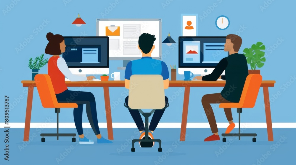 Obraz premium Remote and Flexible Work Options: Use video conferencing tools to decrease the need for travel