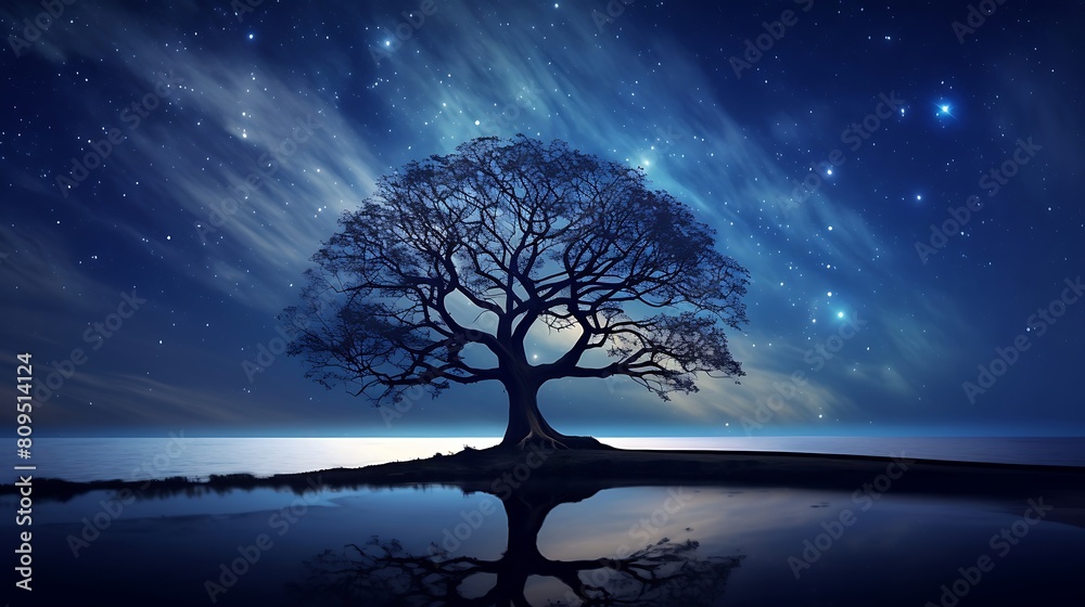 A Lone Tree Outlined Against the Vastness: A Study in Solitude and Scale A Lone Tree Outlined Against the Vastness: A Study in Solitude and Scale