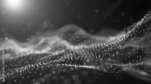 Abstract Silver Glitter Wave Background