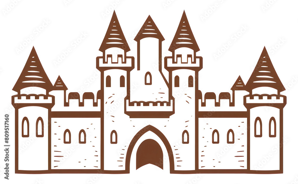 PNG Castle architecture building white background. AI generated Image by rawpixel.