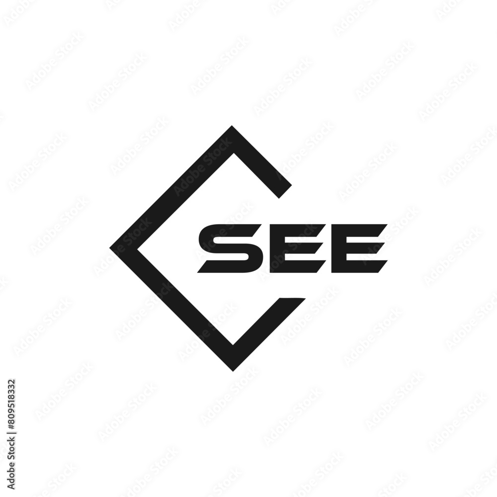 SEE logo. S E E design. White SEE letter. SEE, S E E letter logo design. Initial letter SEE letter logo set, linked circle uppercase monogram logo. S E E letter logo vector design.	
