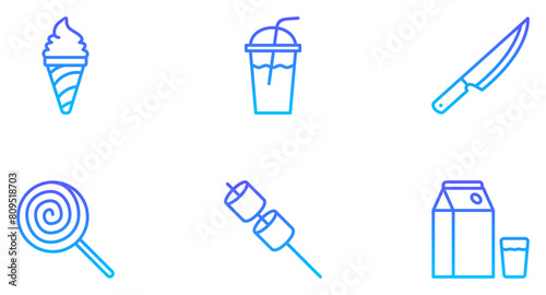 Food & Drinks, Line Gradient, Pictogram Symbol, Visual Illustration, Set, Restaurant Menu, Beverage Icons, Culinary Art, Cocktail Glasses, Culinary Design, Drink Silhouettes, Food Icons, Abstract Symb