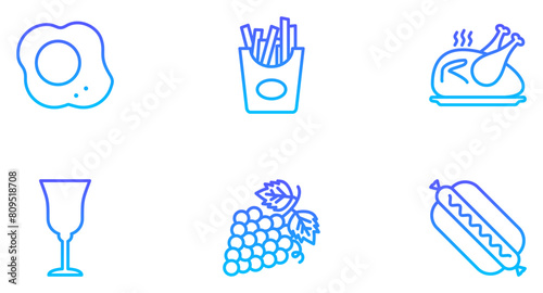 Food & Drinks, Line Gradient, Pictogram Symbol, Visual Illustration, Set, Restaurant Menu, Beverage Icons, Culinary Art, Cocktail Glasses, Culinary Design, Drink Silhouettes, Food Icons, Abstract Symb