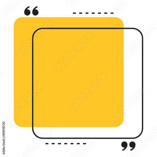 Quotes Box Frame. Blank Template Quotes. Isolated on White Background. Vector Element