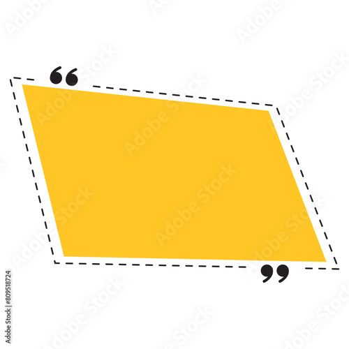 Quotes Box Frame. Blank Template Quotes. Isolated on White Background. Vector Element