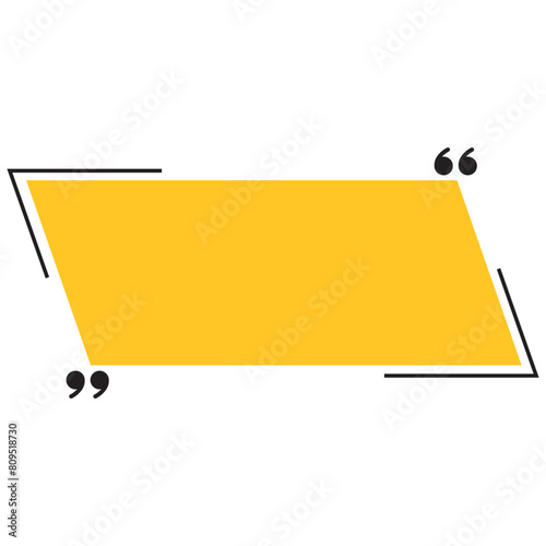 Quotes Box Frame. Blank Template Quotes. Isolated on White Background. Vector Element