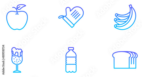 Food & Drinks, Line Gradient, Pictogram Symbol, Visual Illustration, Set, Restaurant Menu, Beverage Icons, Culinary Art, Cocktail Glasses, Culinary Design, Drink Silhouettes, Food Icons, Abstract Symb