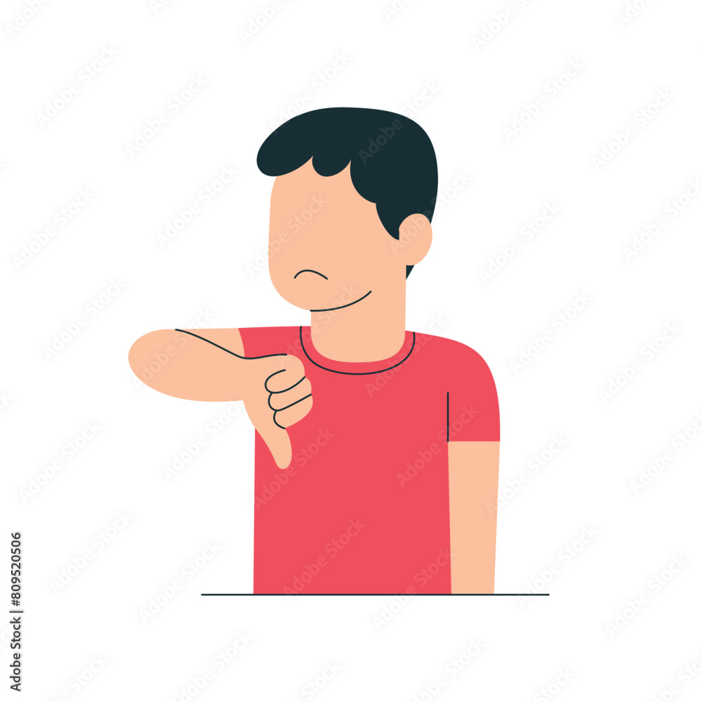 No and makes stop gesture, forbids something and expresses disagreement, Body language No means no concept illustration No and makes stop gesture, forbids something and expresses disagreement, Body language No means no concept illustration