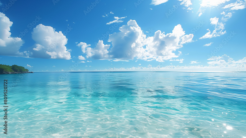 Fototapeta premium 南国の綺麗な珊瑚の海と夏空