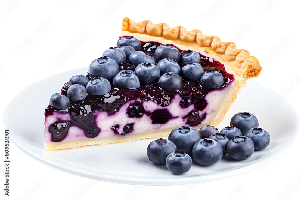 A delicious blueberry pie with a flaky crust and a creamy filling. The perfect dessert for any occasion, transparent background A delicious blueberry pie with a flaky crust and a creamy filling. The perfect dessert for any occasion, transparent background