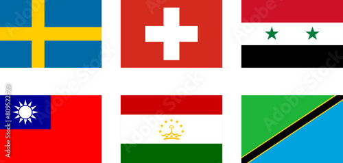 World Flag Flat Icon pictogram symbol visual illustration Set