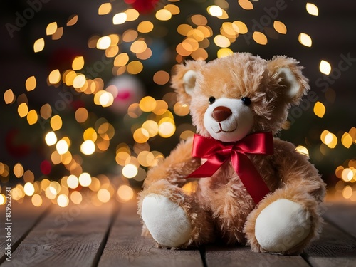 teddy bear on Christmas tree