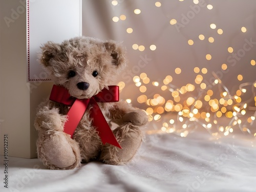 teddy bear on christmas tree