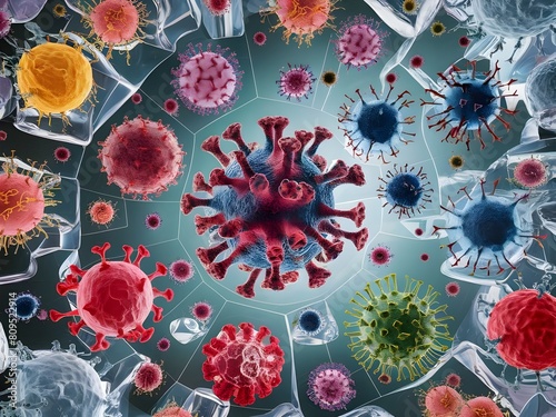 Illustration of a virus background