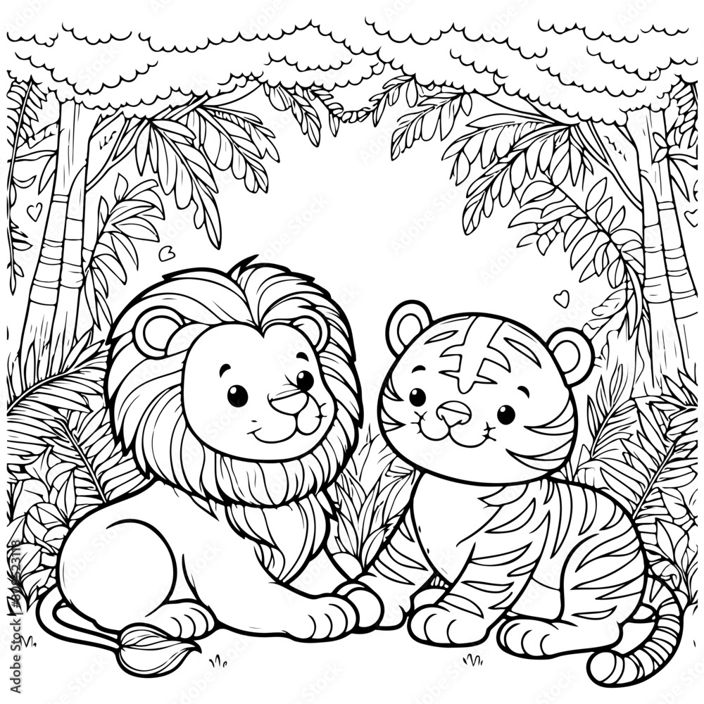 Hand Drawn Kawaii Line art Coloring page Sketch Vector Illustration Hand Drawn Kawaii Line art Coloring page Sketch Vector Illustration