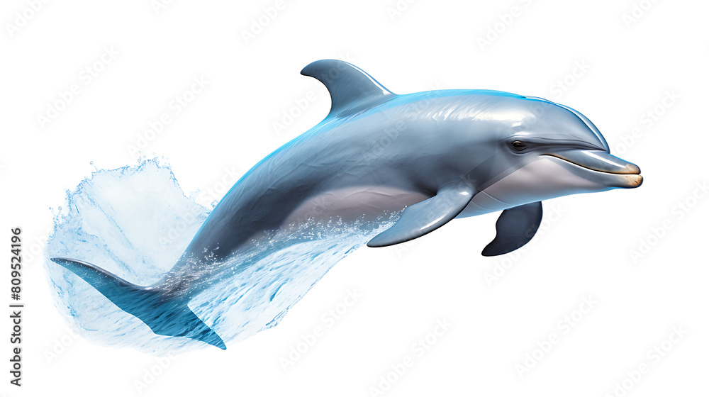dolphin jumping isolated on white background