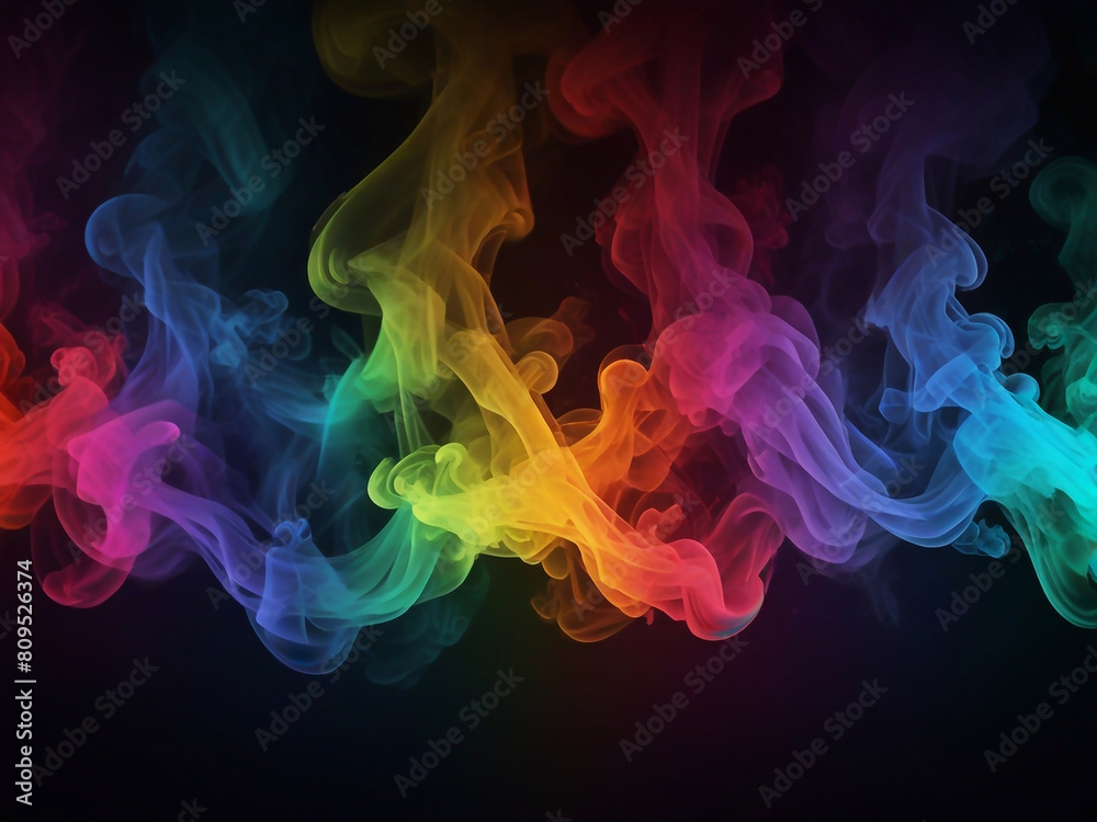 Obraz premium Coloring glow smoke effect background with coloring fireworks ai generative