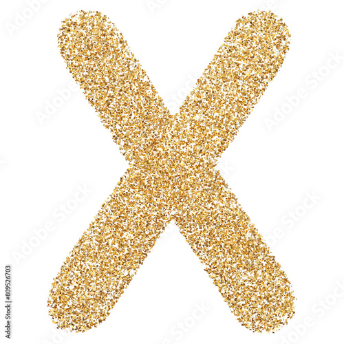 Gold Glitter Font Uppercase . Golden Glitter Letter X