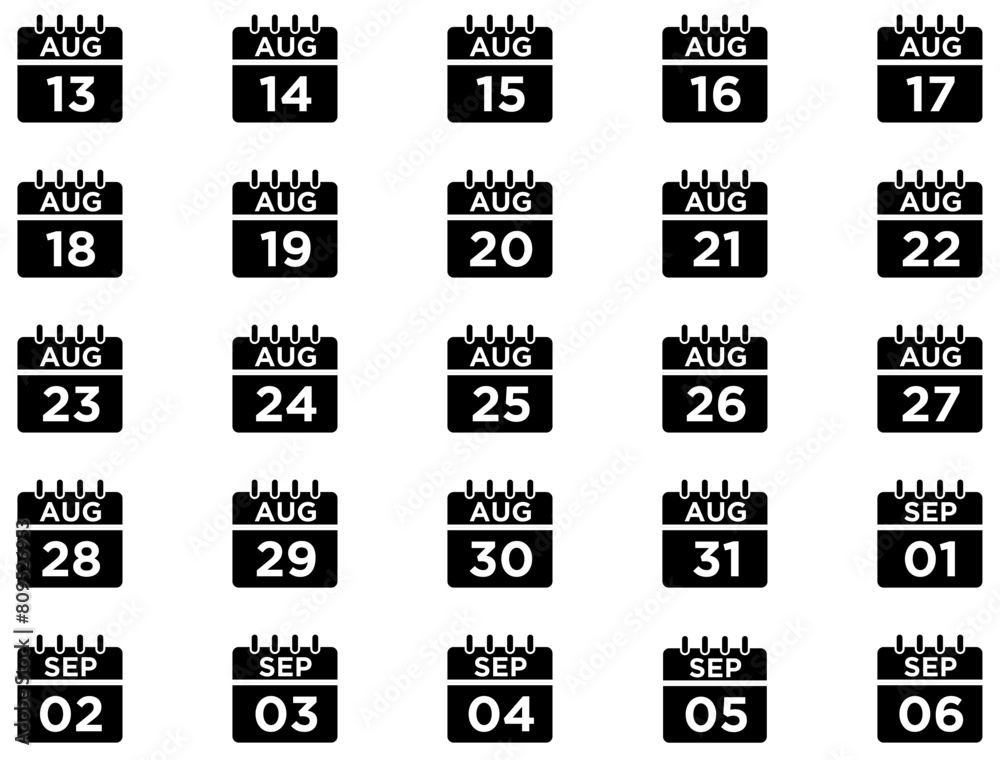 Obraz premium Calendar Glyph Icon pictogram symbol visual illustration Set
