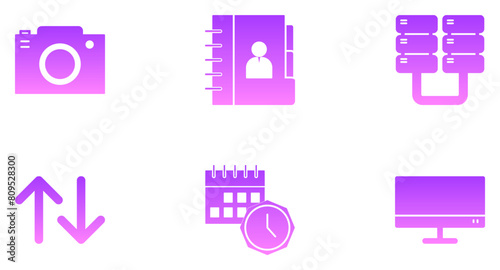 Phone And Tablet Glyph Gradient Icon pictogram symbol visual illustration Set © Microstocke