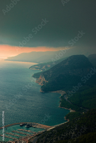 view of the sea and mountains in antalya, turkey © Laith