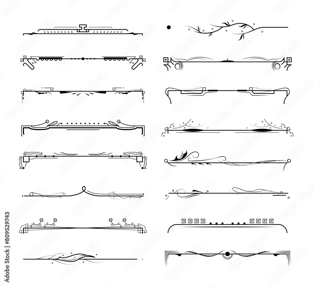 Set Black Simple Line Collection Doodle Border Elements Vector Design Style Sketch Isolated Illustration For Banner Set Black Simple Line Collection Doodle Border Elements Vector Design Style Sketch Isolated Illustration For Banner