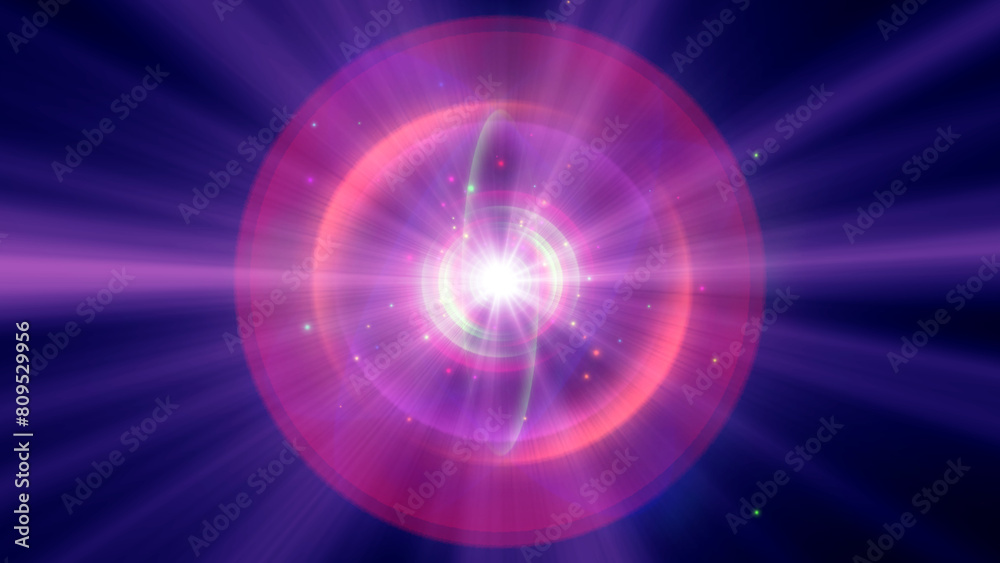 atom light ray glow abstract