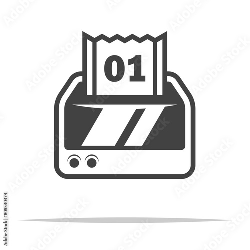 Queue ticket dispenser icon transparent vector isolated