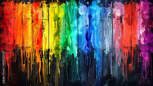 Rainbow, children's illustration, cute watercolor, acrylic, strong texture, gentle colors, pride day, pride month, 4k HD background, diversity, pride, lesbian, international children's day，4K Wallpape © Da