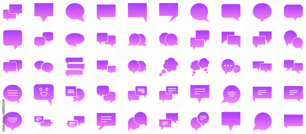 Speech Bubbles Glyph Gradient Icon pictogram symbol visual illustration Set Speech Bubbles Glyph Gradient Icon pictogram symbol visual illustration Set