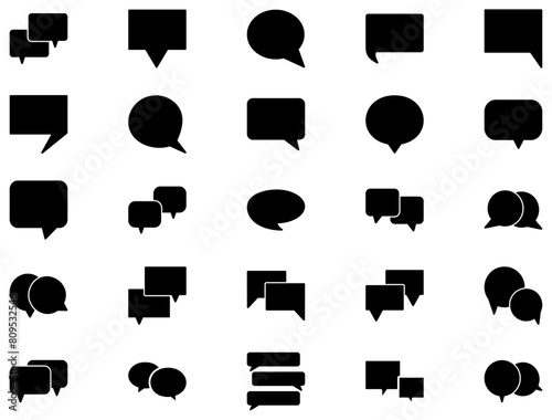 Speech Bubbles Glyph Icon pictogram symbol visual illustration Set