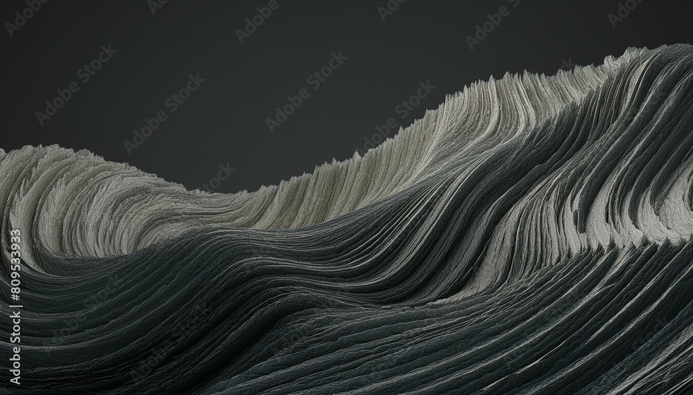 Rough surface of a natural slate rock with layers of gray and silver