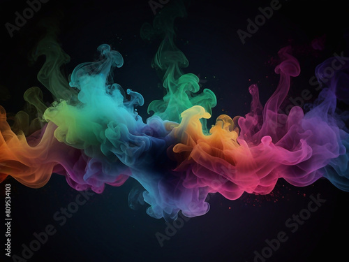 Coloring glow smoke effect background with coloring fireworks ai generative