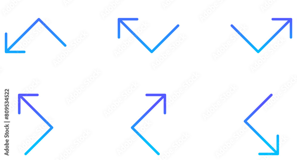 Arrow Line Gradient Icon pictogram symbol visual illustration Set Arrow Line Gradient Icon pictogram symbol visual illustration Set