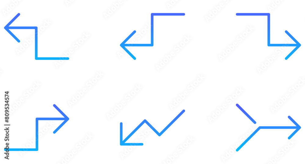 Arrow Line Gradient Icon pictogram symbol visual illustration Set Arrow Line Gradient Icon pictogram symbol visual illustration Set