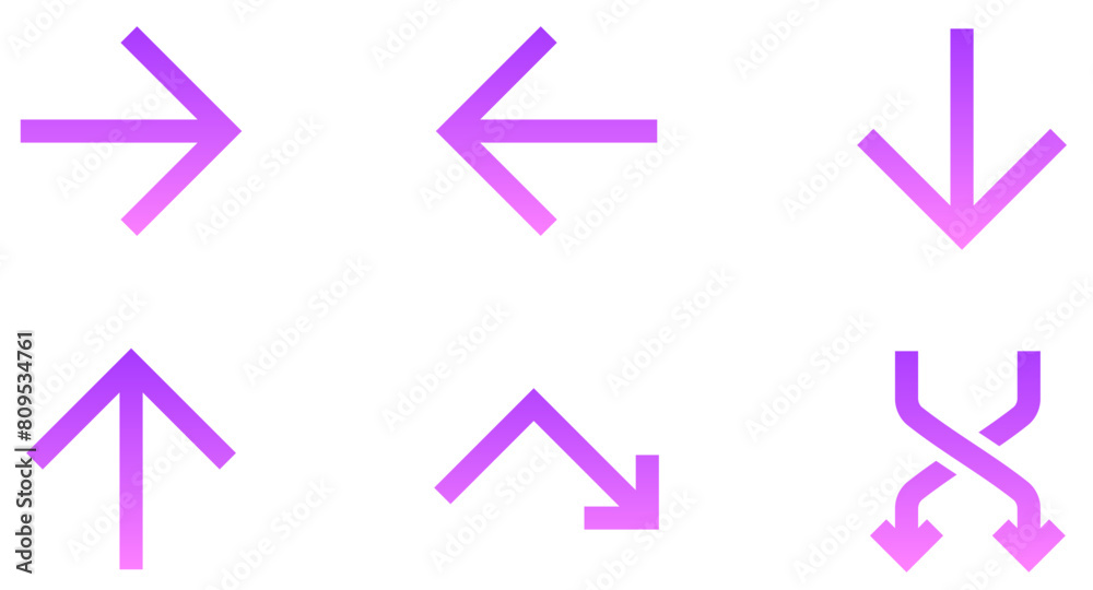 Arrow Line Gradient Icon pictogram symbol visual illustration Set Arrow Line Gradient Icon pictogram symbol visual illustration Set